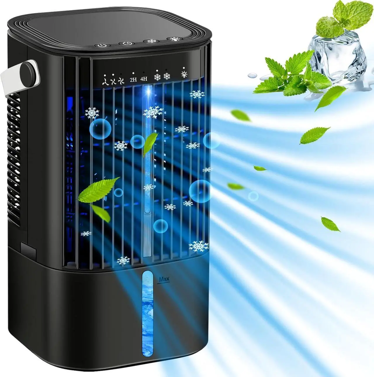 Main image of Portable Air Conditioners - Portable AC Small Personal Air Cooler Fan, Quiet Mini Mobile Cooling Fan with Handle,2/4H Timer 3 Speeds,Desk Air Conditioner with 7 Color for Home Office Car Work Outdoor