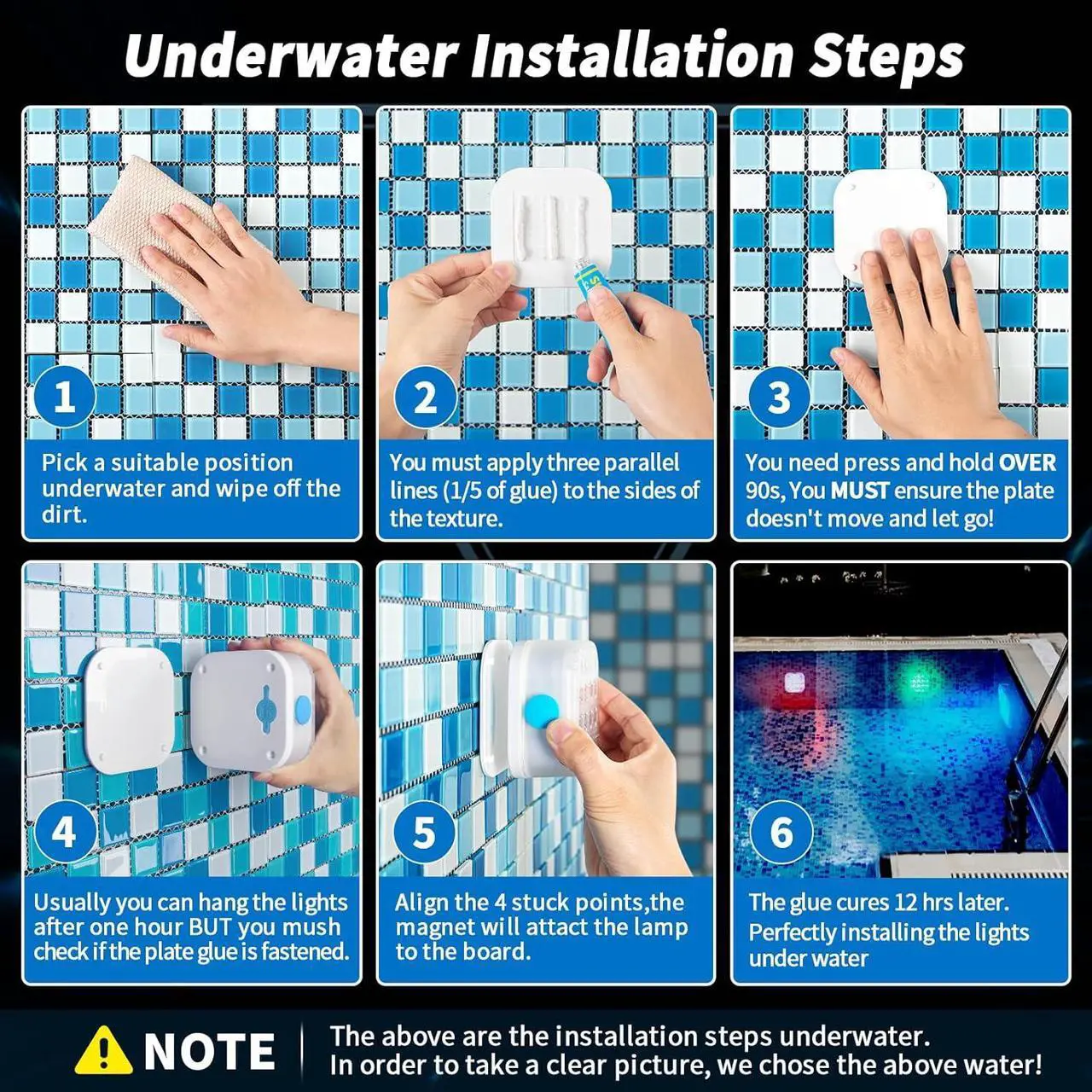 Alt view image 2 of 6 - Rechargeable Submersible Pool Lights with Remote, Waterproof Underwater Charging Battery Operated Controlled 16 Color Changing LED with Magnet Floating Lights Pool Pond Decoration 4 Pack