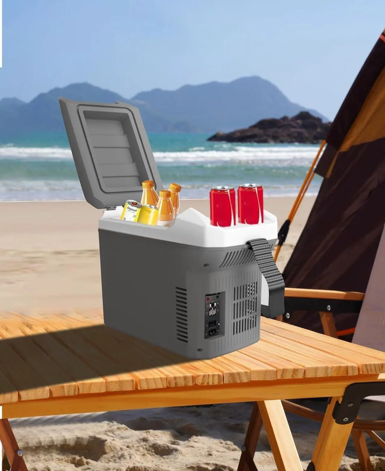 Alt view image 5 of 7 - 8 Liter/Quart Electric Car Cooler & Warmer 12v Plug in Cooler with AC/DC Car Mini Fridge Portable Electric Cooler for Car/Camping/Travelling/Truck