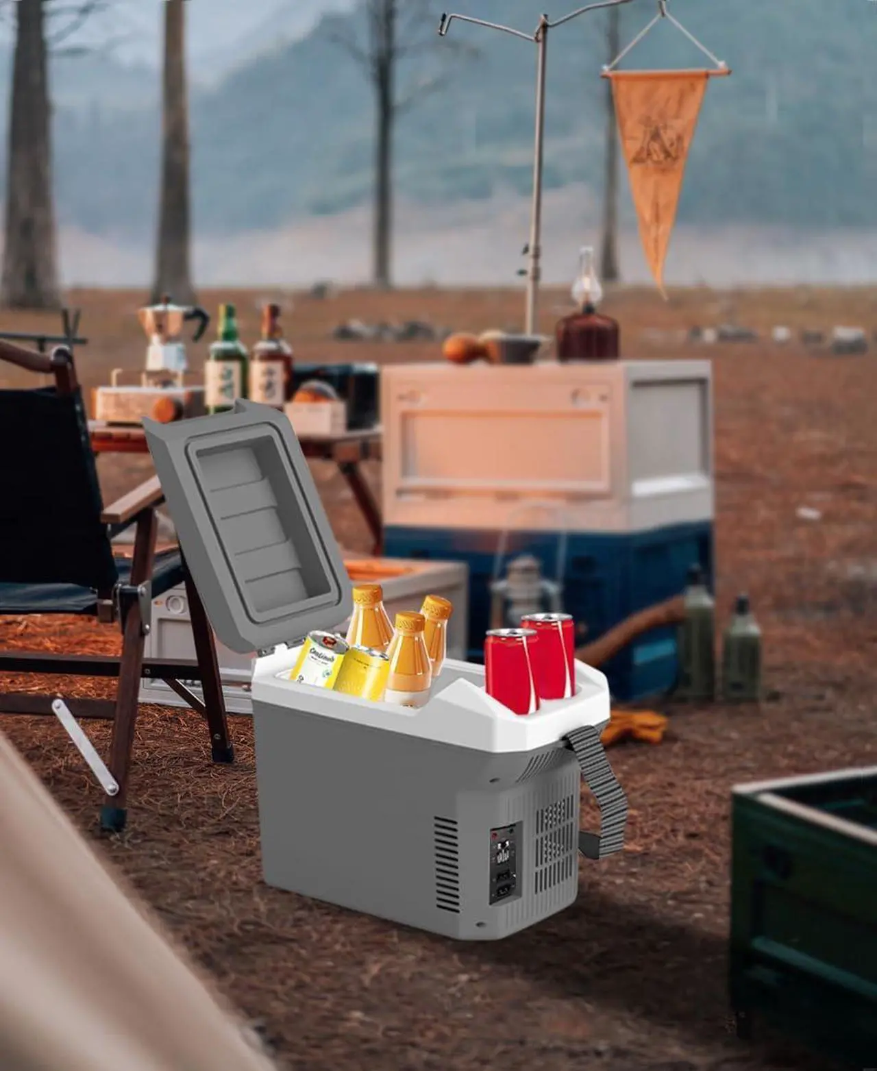 Alt view image 6 of 7 - 8 Liter/Quart Electric Car Cooler & Warmer 12v Plug in Cooler with AC/DC Car Mini Fridge Portable Electric Cooler for Car/Camping/Travelling/Truck