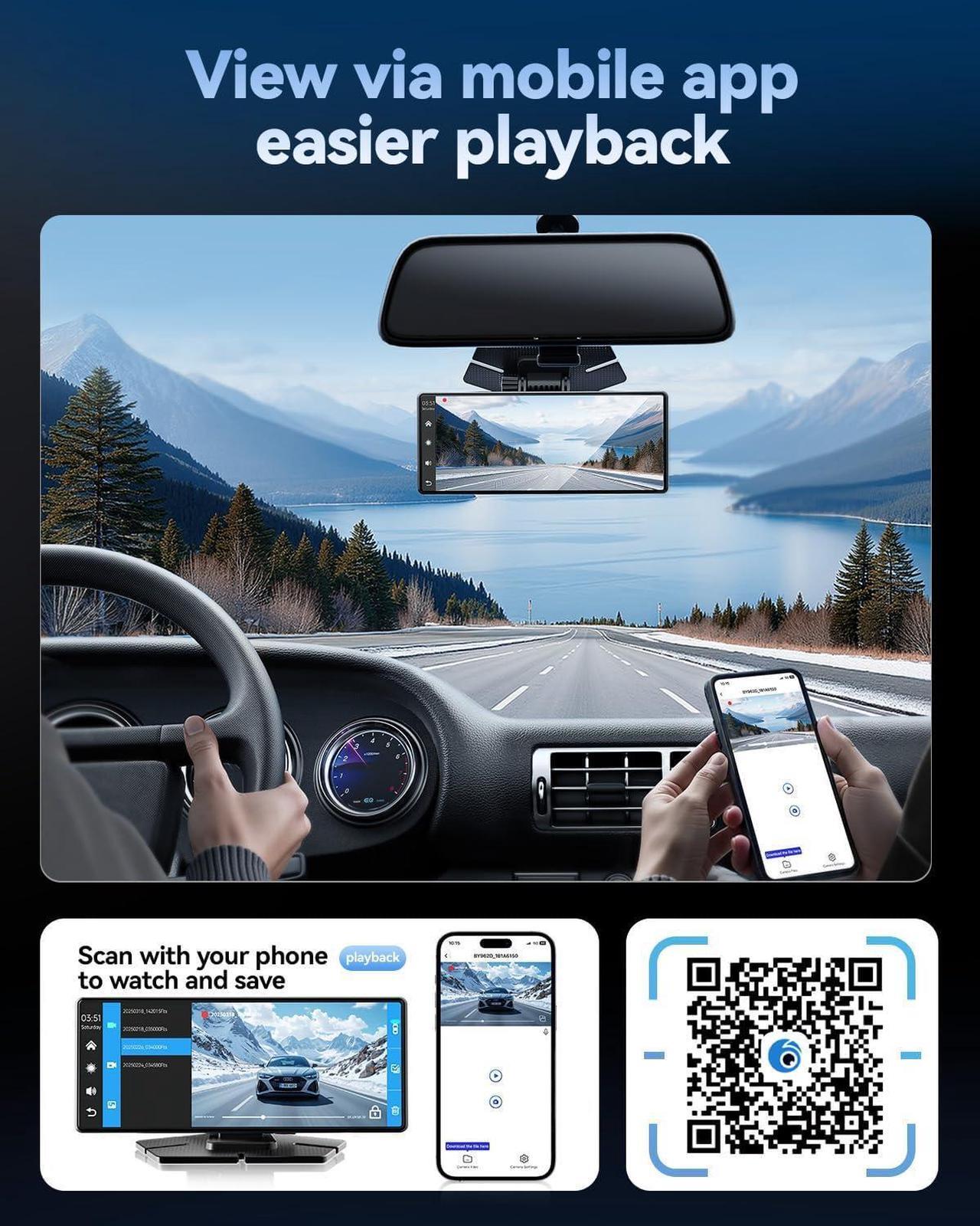 Alt view image 7 of 7 - Carplay Screen for Car, 8.1" HD Portable Touch Screen Car Stereo with Android Auto, 4K Dash Cam, 1080P Backup Camera, GPS Navigation, Mirror Link, Bluetooth, AUX, FM Transmitter