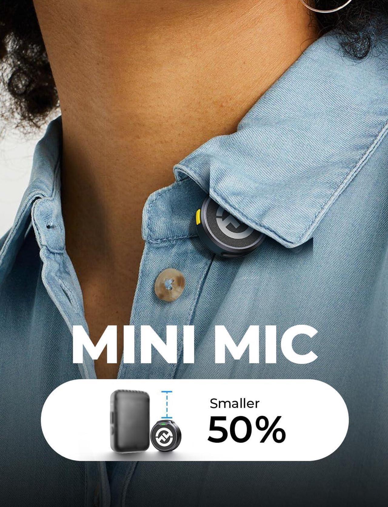 Alt view image 2 of 7 - Lark M2 Wireless Lavalier Microphone for iPhone/Android/Camera/PC/Laptop with Lightning/USB-C/Plug, 48KHz 24Bit, 1000ft Range, Noise Cancellation, 30H Battery for Video Recording, Streaming