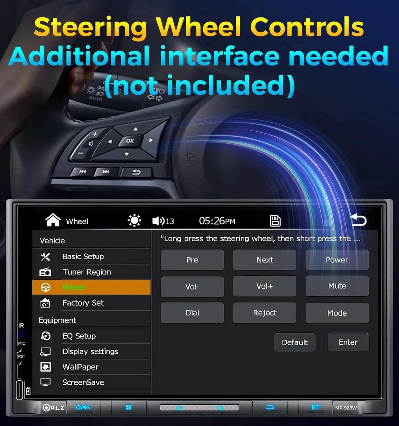 Alt view image 7 of 7 - Wireless Double Din Car Stereo  Carplay Radio QLED Screen for Car, Android Auto, Bluetooth 5.3, Fast Charger, 1080P Backup Camera, 4.2 Channel Outputs 240W, 2 Subwoofer