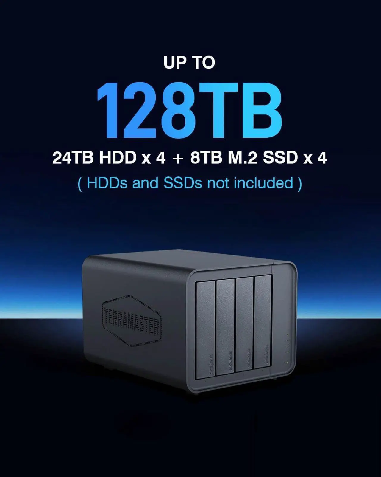 Alt view image 7 of 7 - D8 Hybrid HDD NVMe Enclosure USB 3.2 Gen 2 10Gbps Type C 8Bay USB Storage Supports RAID 0/1/Single/JBOD Exclusive 2 Plus 6 RAID Hybrid Disk Array, Diskless