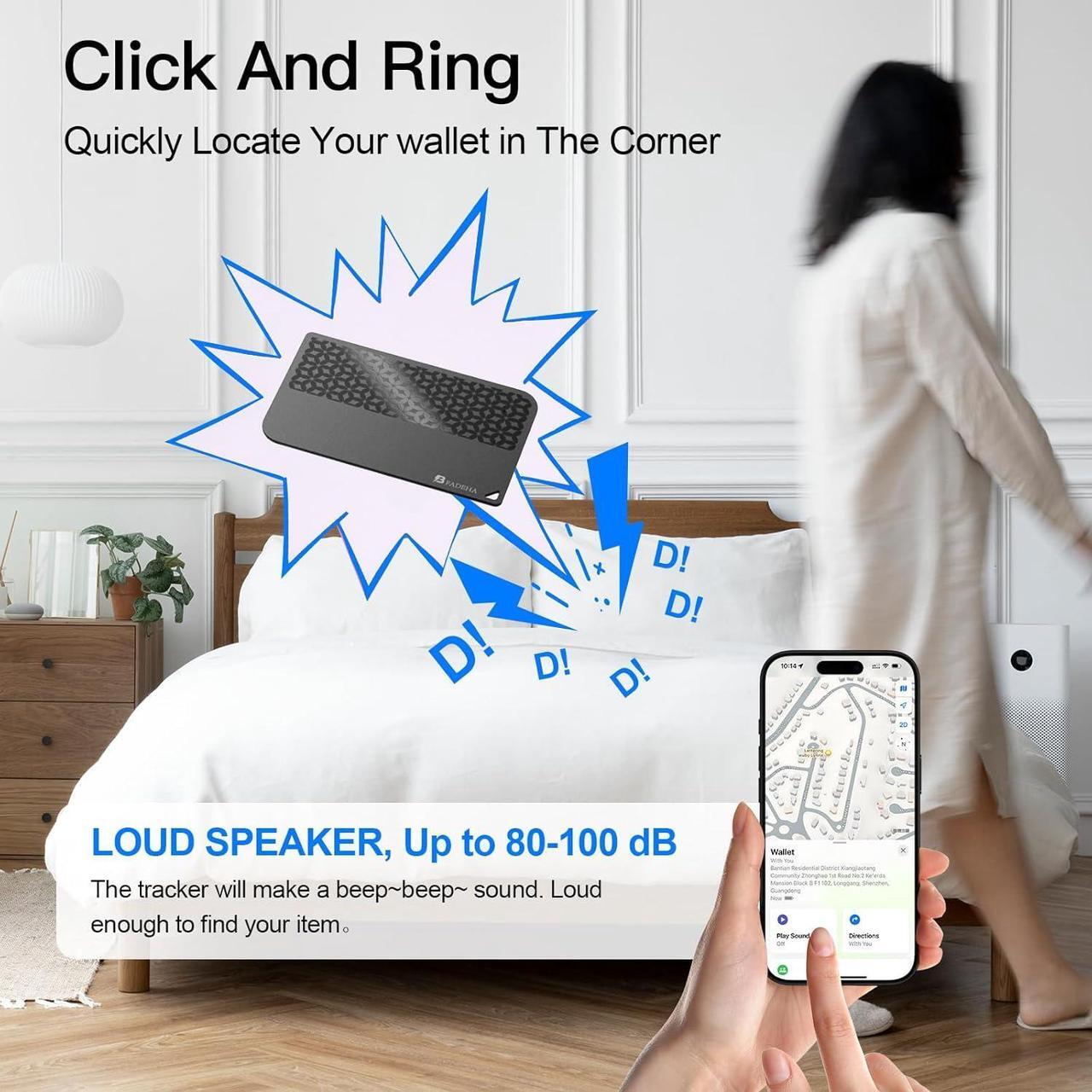 Alt view image 3 of 7 - Air-Tags (iOS Only) Bluetooth Tracker with  Find My, iPhone Smart Card Wallet Finder GPS Tracker, 5-10 Years Battery, Keys Finder and Item Locator for Bags, Passport