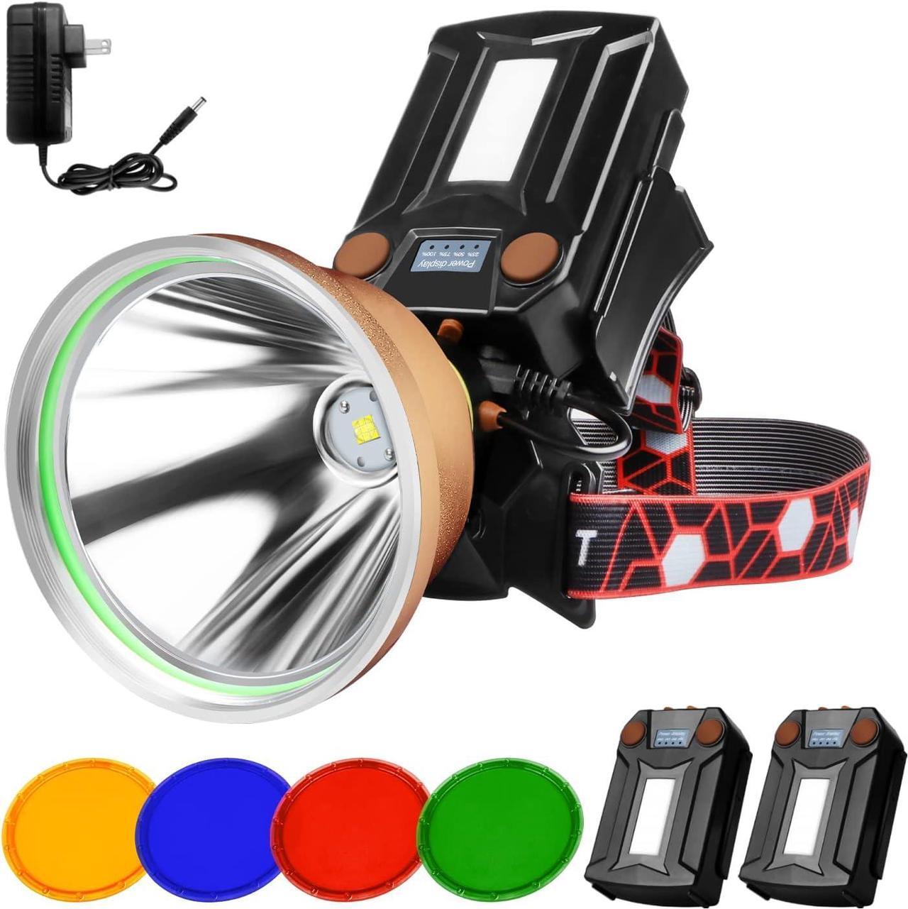 Main image of Coon Hunting Lights,High Power LED Headlamp,Super Bright Rechargeable Headlight,Waterproof Outdoor Spotlight Flashlight,Portable Green red Head lamp for Fishing Camping