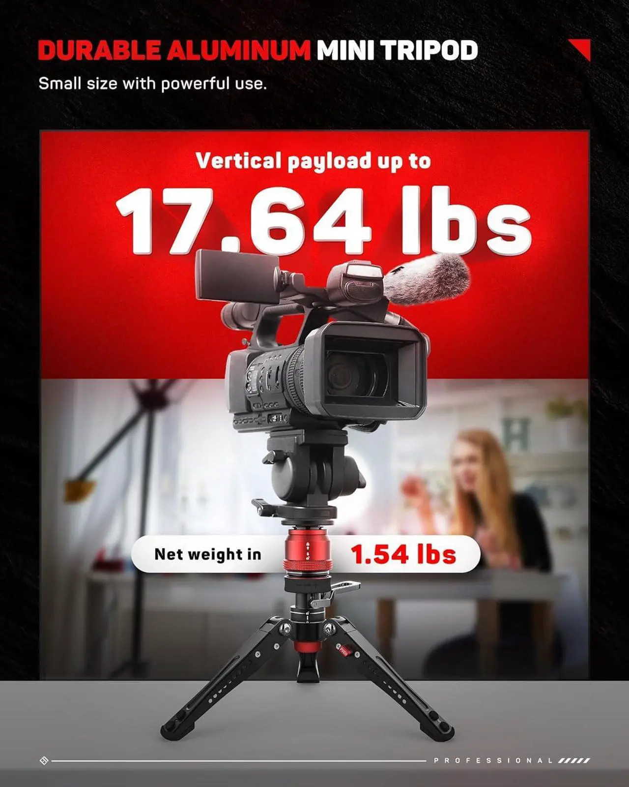 Alt view image 6 of 7 - Mini Tripod for Camera, Professional Tabletop Tripod with Pedal for Photography, Small Tripod Max Load up to 17.64 lbs, Desktop Tripod Compatible with , Nikon, Canon DSLR Camera, Base-P