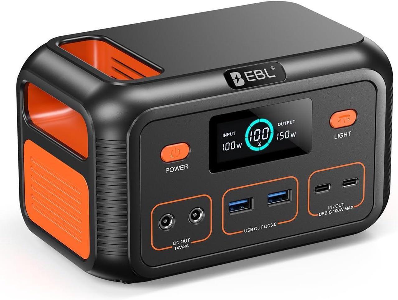 Main image of Power Bank Portable Power Station 153Wh, Outdoor Generator 150W with LiFePO4 Battery, Bi-directional Fast Charging, Home Backup for Travel, Camping