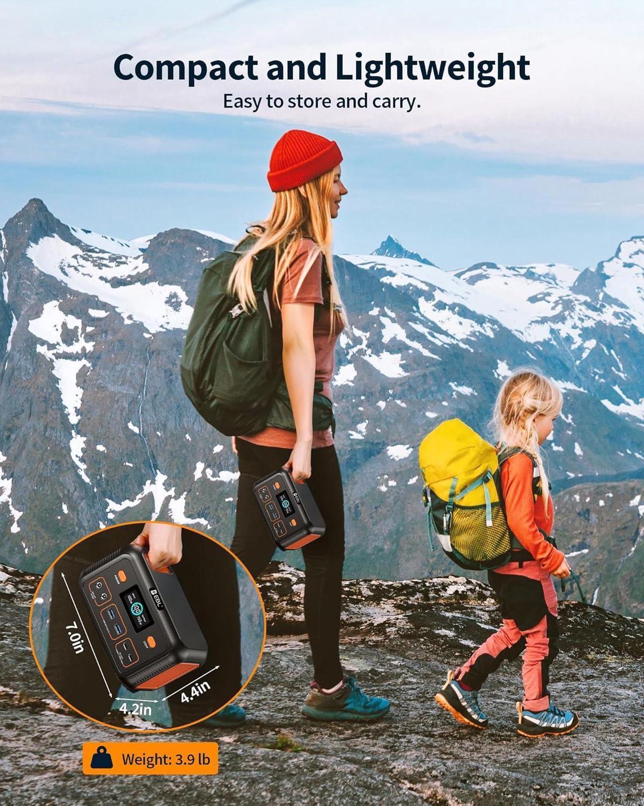 Alt view image 5 of 6 - Power Bank Portable Power Station 153Wh, Outdoor Generator 150W with LiFePO4 Battery, Bi-directional Fast Charging, Home Backup for Travel, Camping