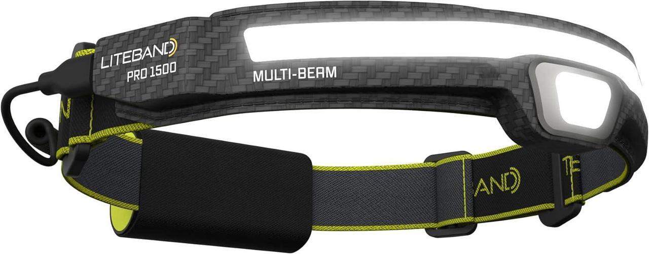 Main image of Rechargeable LED Headlamp - Liteband PRO 1500 Lumens Super Bright Head Lamp, Powerful Battery Powered Tactical Headlamps, Camping, Running, Hard Hat Light, Best Rated Forehead Flashlight, Carbon