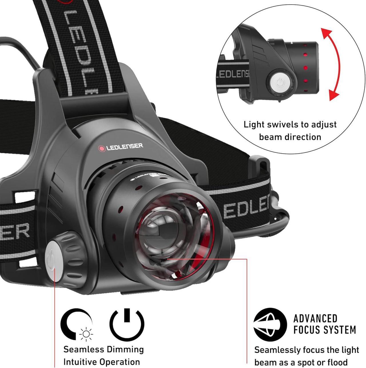 Alt view image 3 of 7 - H14R.2 Rechargeable Headlamp, High Power LED, 1000 Lumens, Hands-Free Light for Everyday and Outdoor Use, Hunting, Fishing, Hiking, Tactical, Black