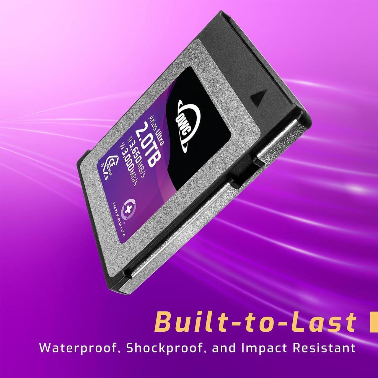 Alt view image 3 of 4 - OWC Atlas Ultra 2.0TB High-Performance CFexpress 4.0 Type B Memory Card, up to 3650MB/s Read, for Pro Video and Photo