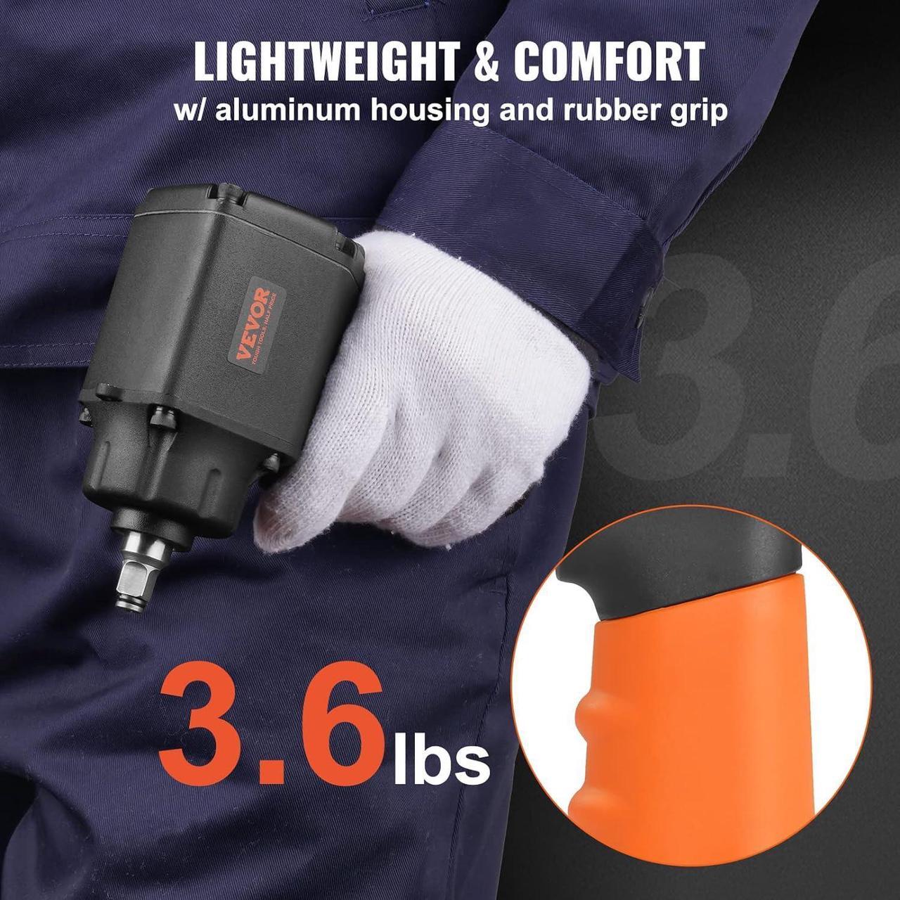 Alt view image 3 of 7 - Air Impact Wrench, 3/8-Inch Drive Air Impact Gun, Up to 690ft-lbs Nut-busting Torque, Lightweight Pneumatic Impact Wrench for Auto Repairs and Maintenance