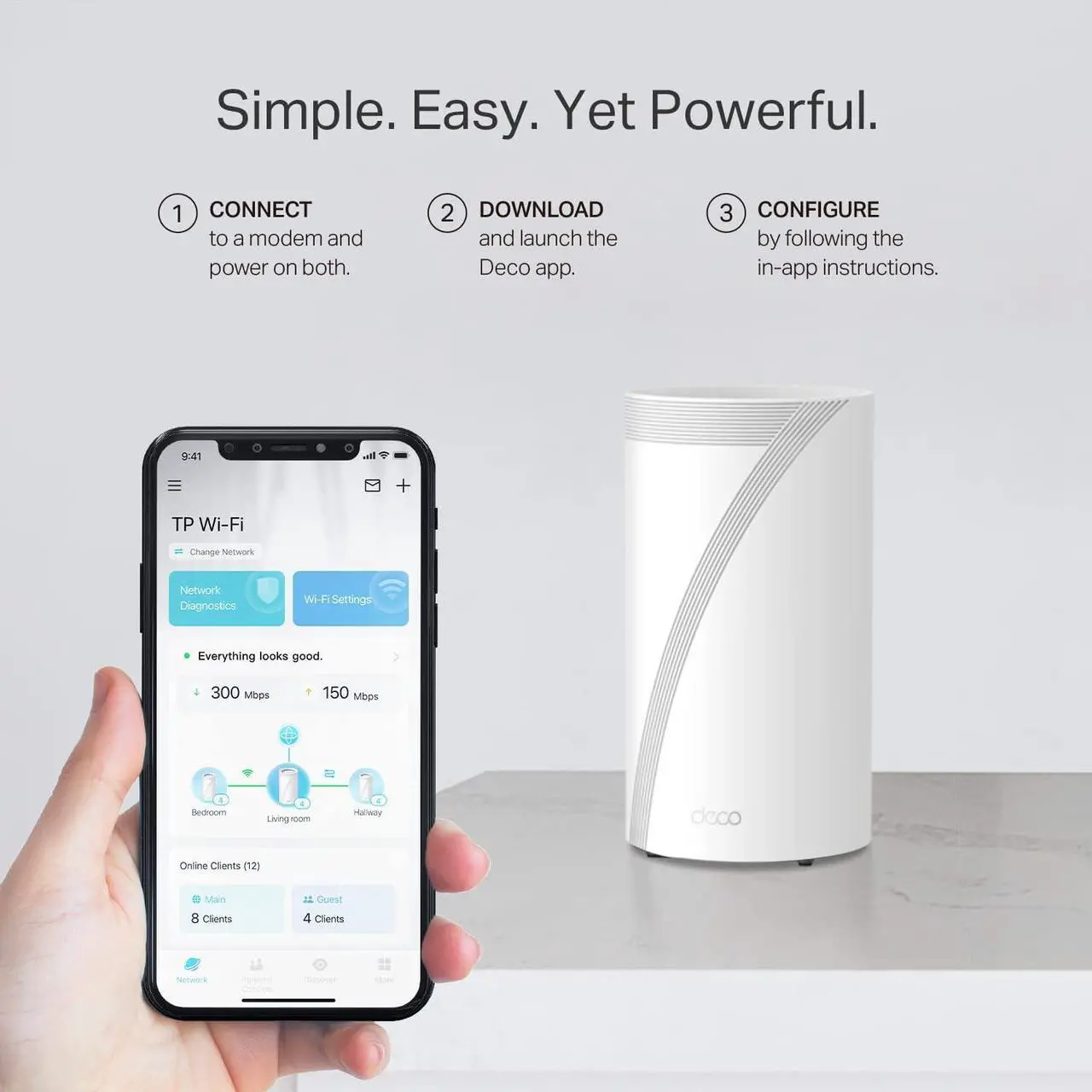 Alt view image 6 of 6 - TP-Link Tri-Band WiFi 7 BE22000 Whole Home Mesh System (Deco BE85) | 12-Stream 22 Gbps | 2× 10G + 2× 2.5G Ports Wired Backhaul, 8× High-Gain Antennas | VPN, AI-Roaming, 4×4 MU-MIMO, HomeShield(3-Pack)