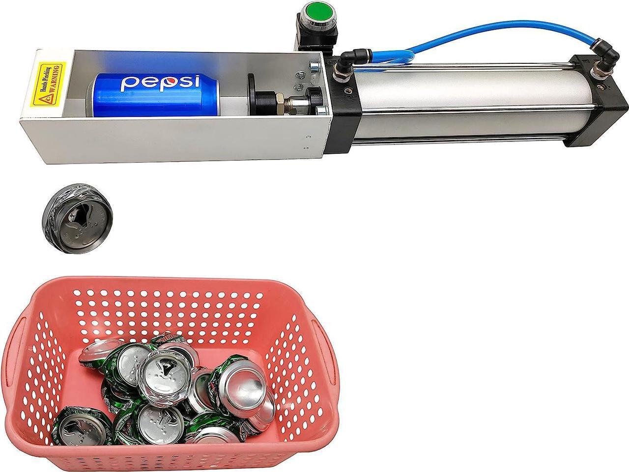Alt view image 3 of 6 - Aluminum Can Crusher, Heavy Duty Pneumatic Cylinder Soda Beer Can Crusher, Eco-Friendly Recycling Tool (Countertop Button Valve)