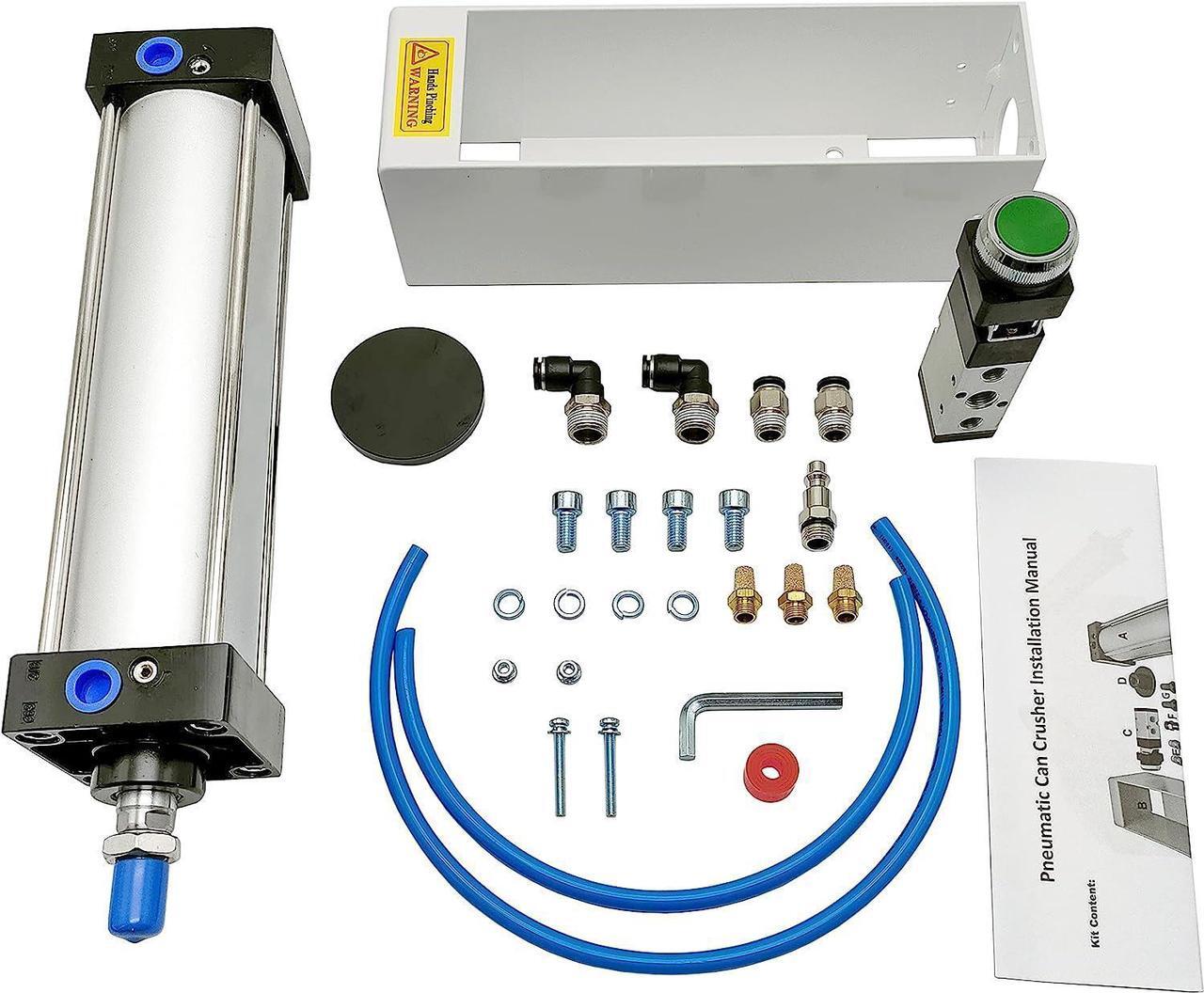Alt view image 4 of 6 - Aluminum Can Crusher, Heavy Duty Pneumatic Cylinder Soda Beer Can Crusher, Eco-Friendly Recycling Tool (Countertop Button Valve)
