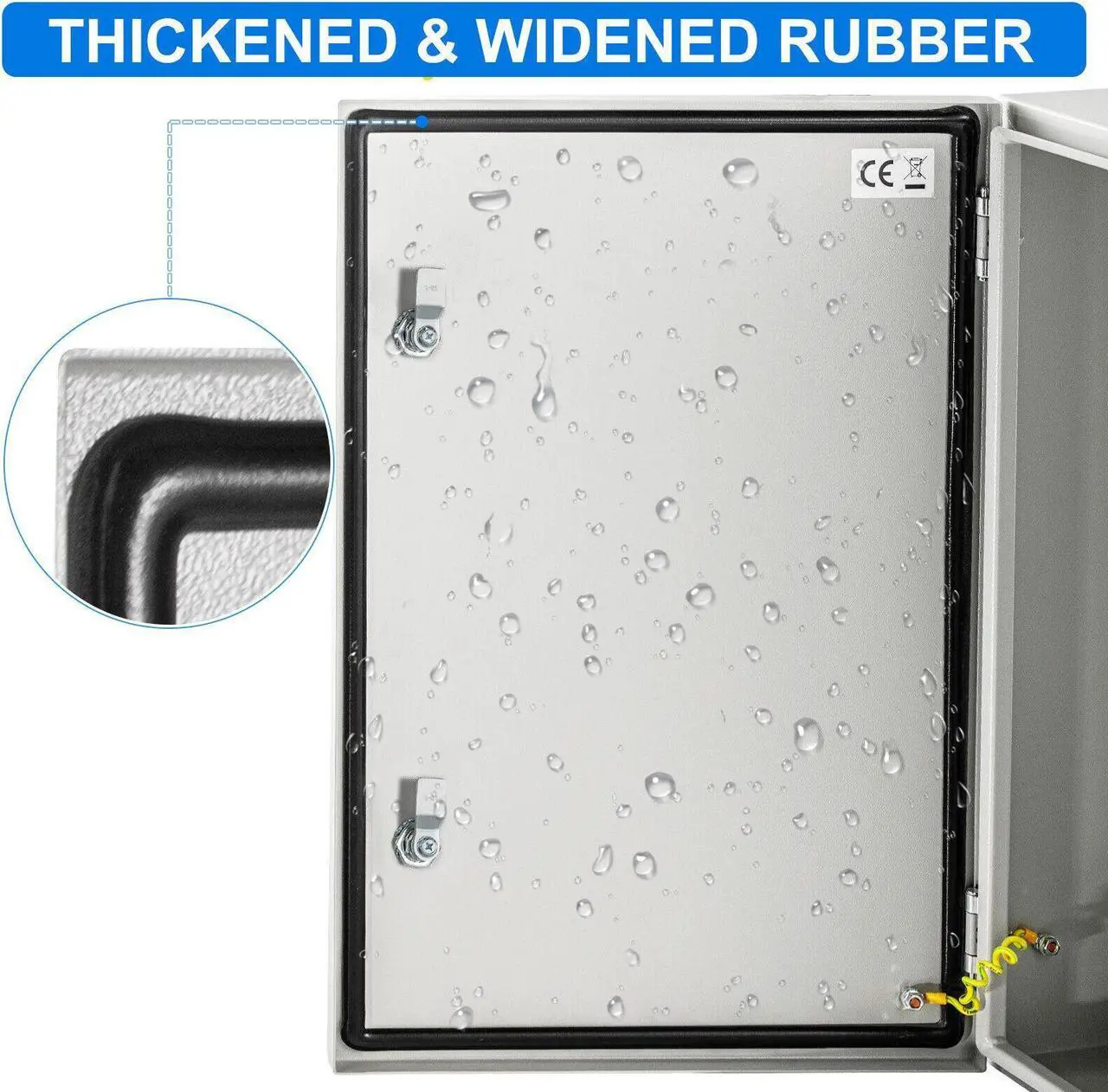 Alt view image 4 of 7 - 24x16x12'' Carbon Steel Electrical Enclosure IP65 Wall Mount Junction Box