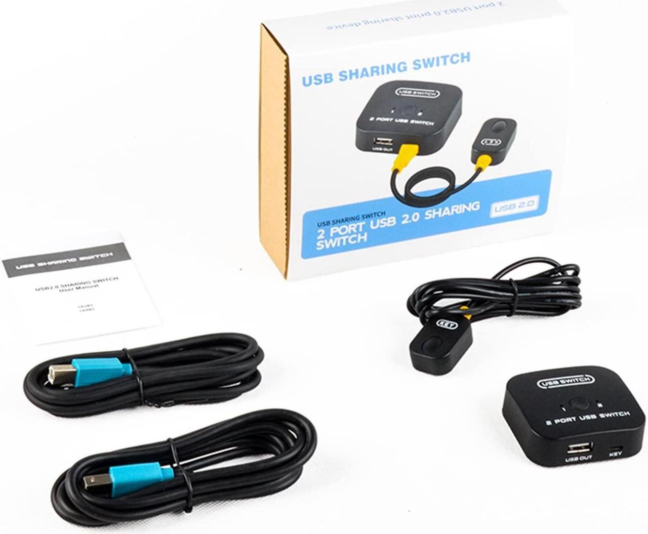Alt view image 2 of 7 - USB Printer Sharing Switch - Printer Splitter for Two Computers,Printer Switch 2 Computers to 1 Printer Automatic,2 PCs Share 1 USB Mouse Keyboard,U-Disk,Driver-Free,Plug&Play for All OS