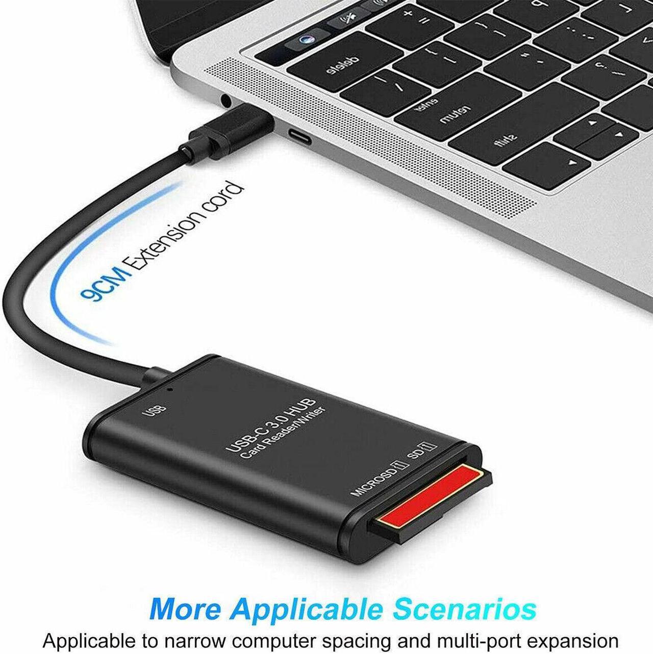 Alt view image 5 of 7 - USB C to SD Card Reader Writer OTG Adapter USB 3.0 Micro SD Memory Card Reader