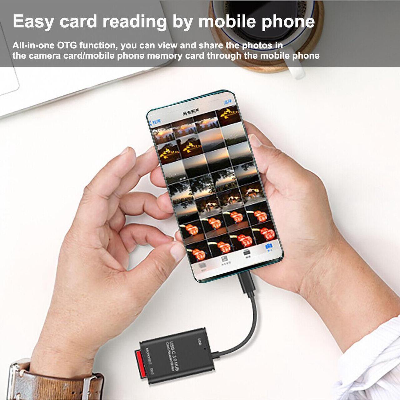 Alt view image 7 of 7 - USB C to SD Card Reader Writer OTG Adapter USB 3.0 Micro SD Memory Card Reader