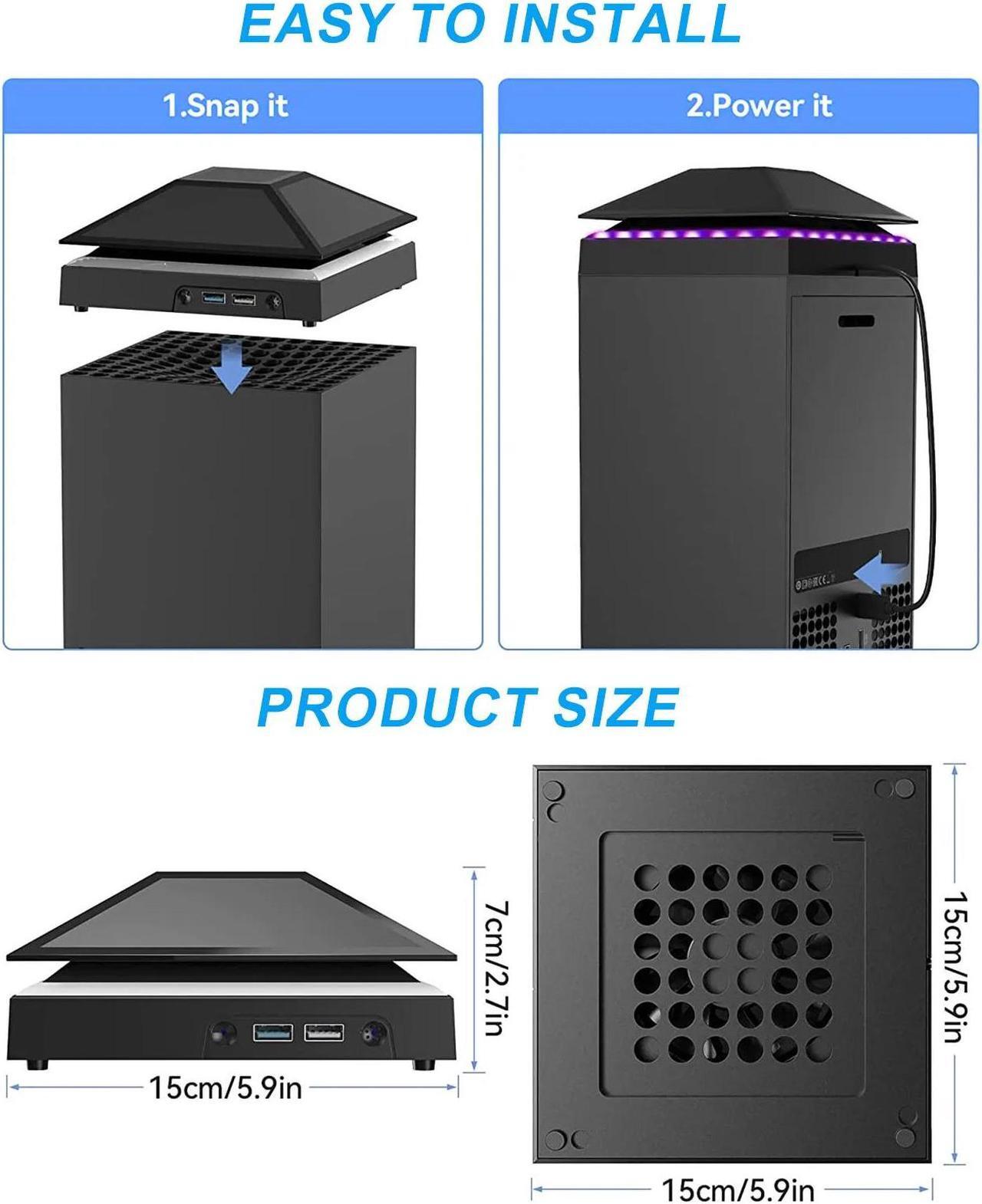 Alt view image 6 of 7 - USB Cooling Fan Vertical Stand Cooler Accessories For Xbox Series X Game Console