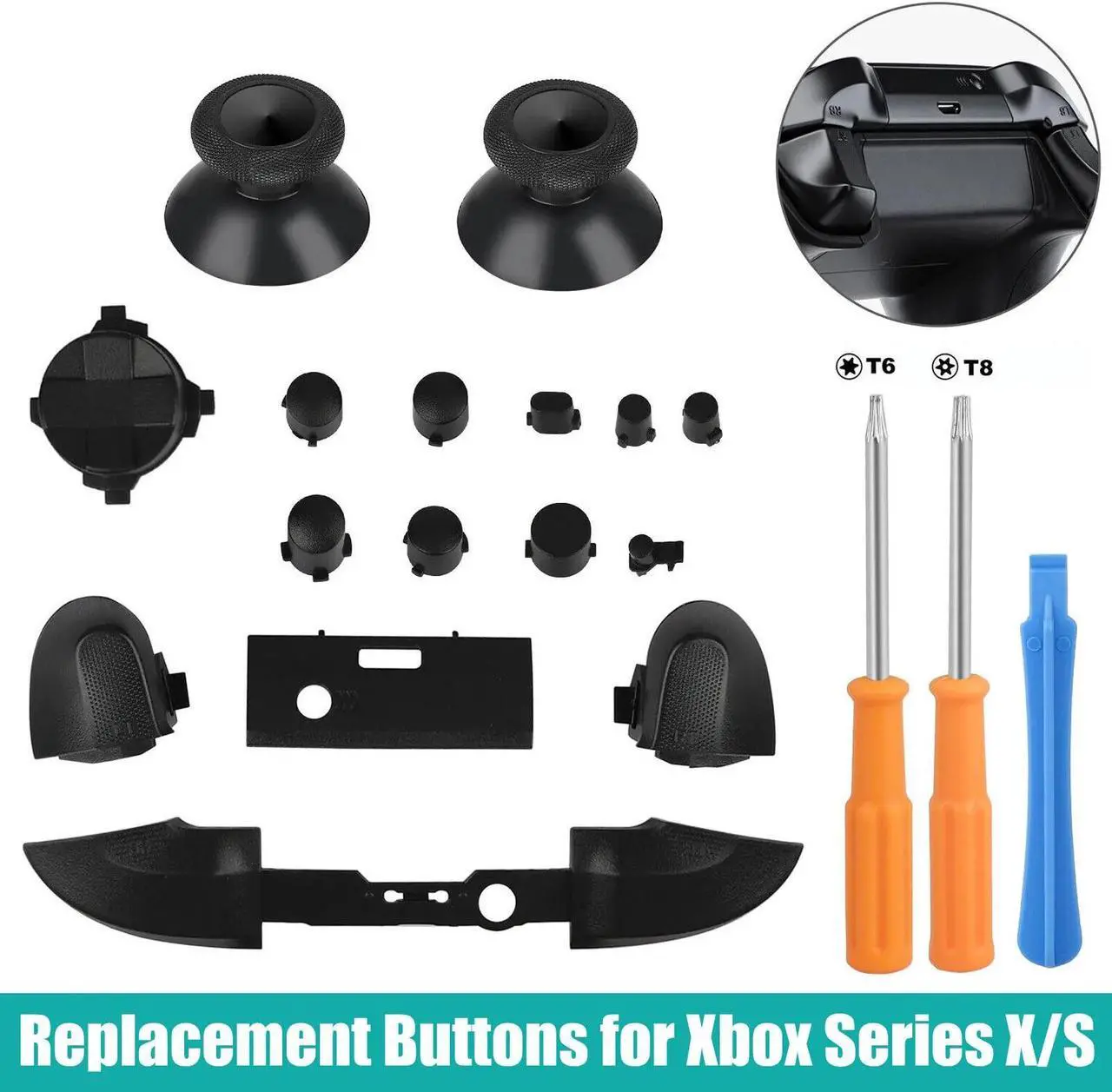 Main image of Replacement Bumpers Buttons for Xbox Series X/S Controller Gamepad Repair Parts