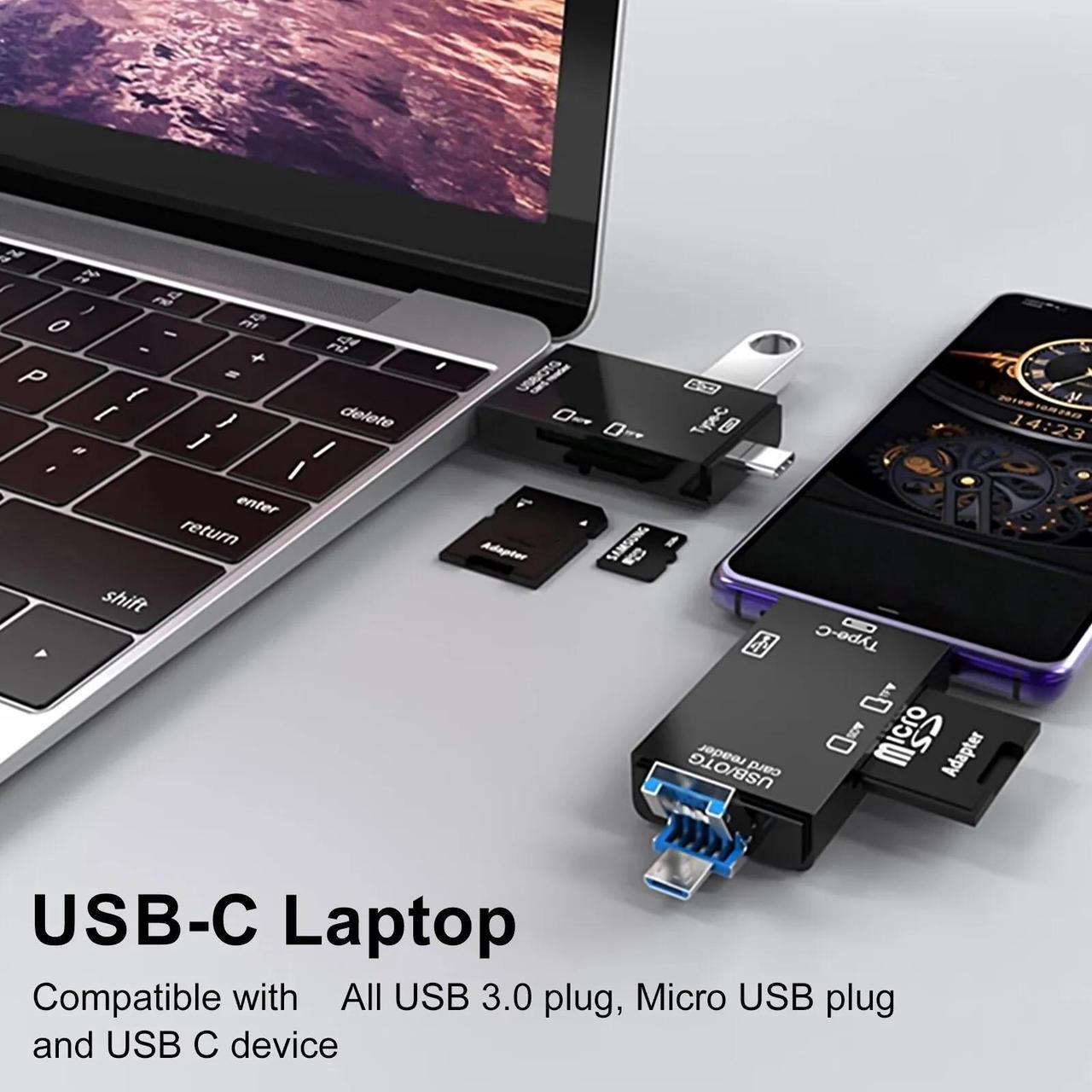 Alt view image 2 of 7 - 6in1 USB 3.0 Flash Drive TF Card Reader Adapter Type C OTG For Android Phone PC