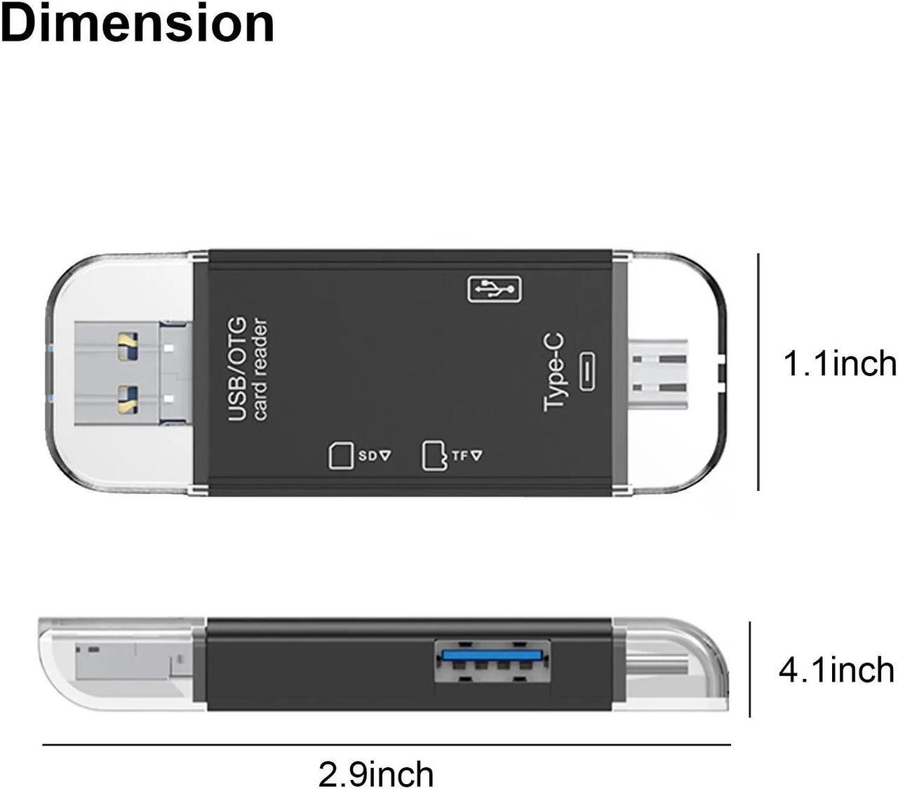 Alt view image 7 of 7 - 6in1 USB 3.0 Flash Drive TF Card Reader Adapter Type C OTG For Android Phone PC