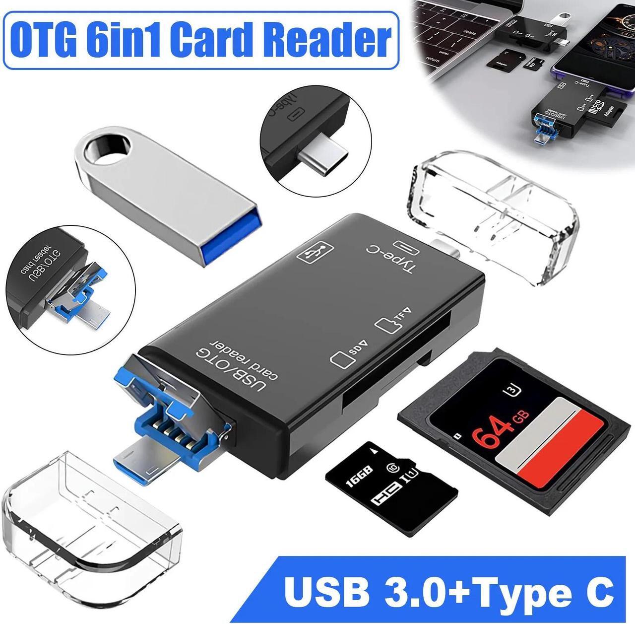 Main image of 6in1 USB 3.0 Flash Drive TF Card Reader Adapter Type C OTG For Android Phone PC