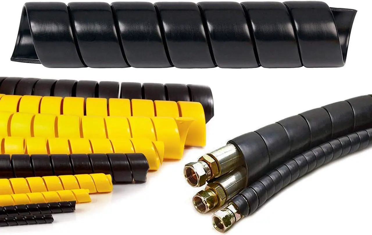 Alt view image 3 of 3 - 1/2 Inch Heavy Duty Spiral Wrap HDPE Flexible Plastic Cable Sleeve Hose Protector 25 Feet - Black
