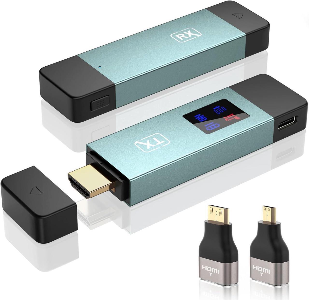 Main image of Wireless Hdmi Transmitter and Receiver, Wireless HD Extender Plug & Play Portable 2.4G/5G with LED Screen Wireless Hdmi Kit for Streaming Video and Audio to Monitor from Laptop/Pc/Tv Box/Projector