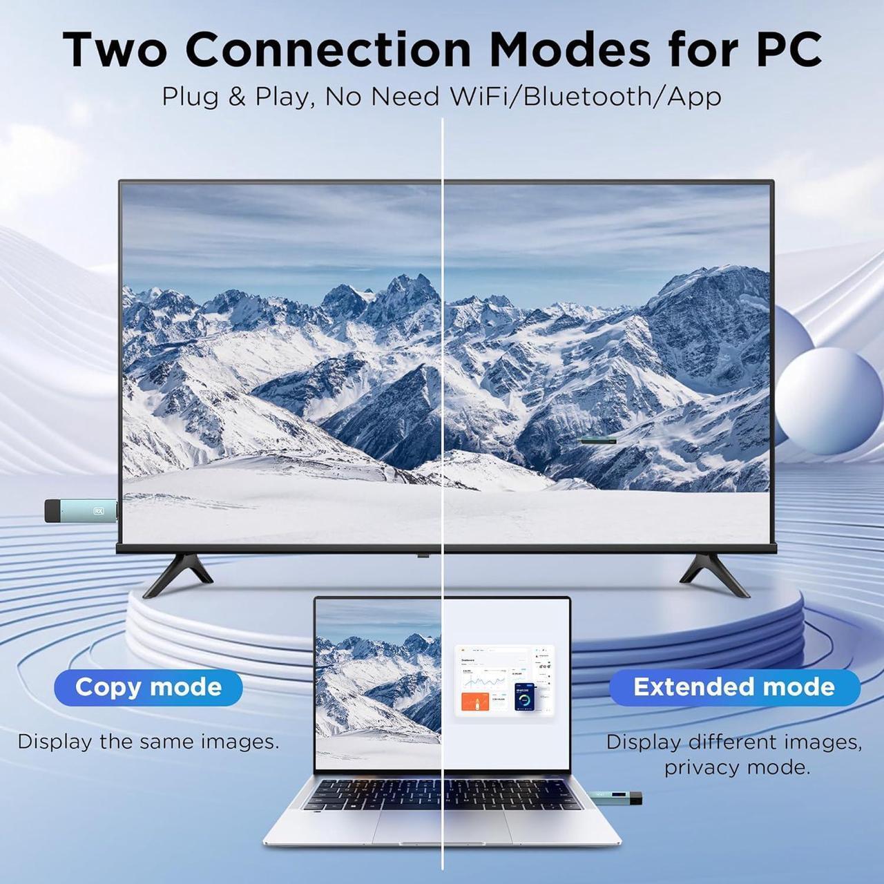 Alt view image 4 of 7 - Wireless Hdmi Transmitter and Receiver, Wireless HD Extender Plug & Play Portable 2.4G/5G with LED Screen Wireless Hdmi Kit for Streaming Video and Audio to Monitor from Laptop/Pc/Tv Box/Projector