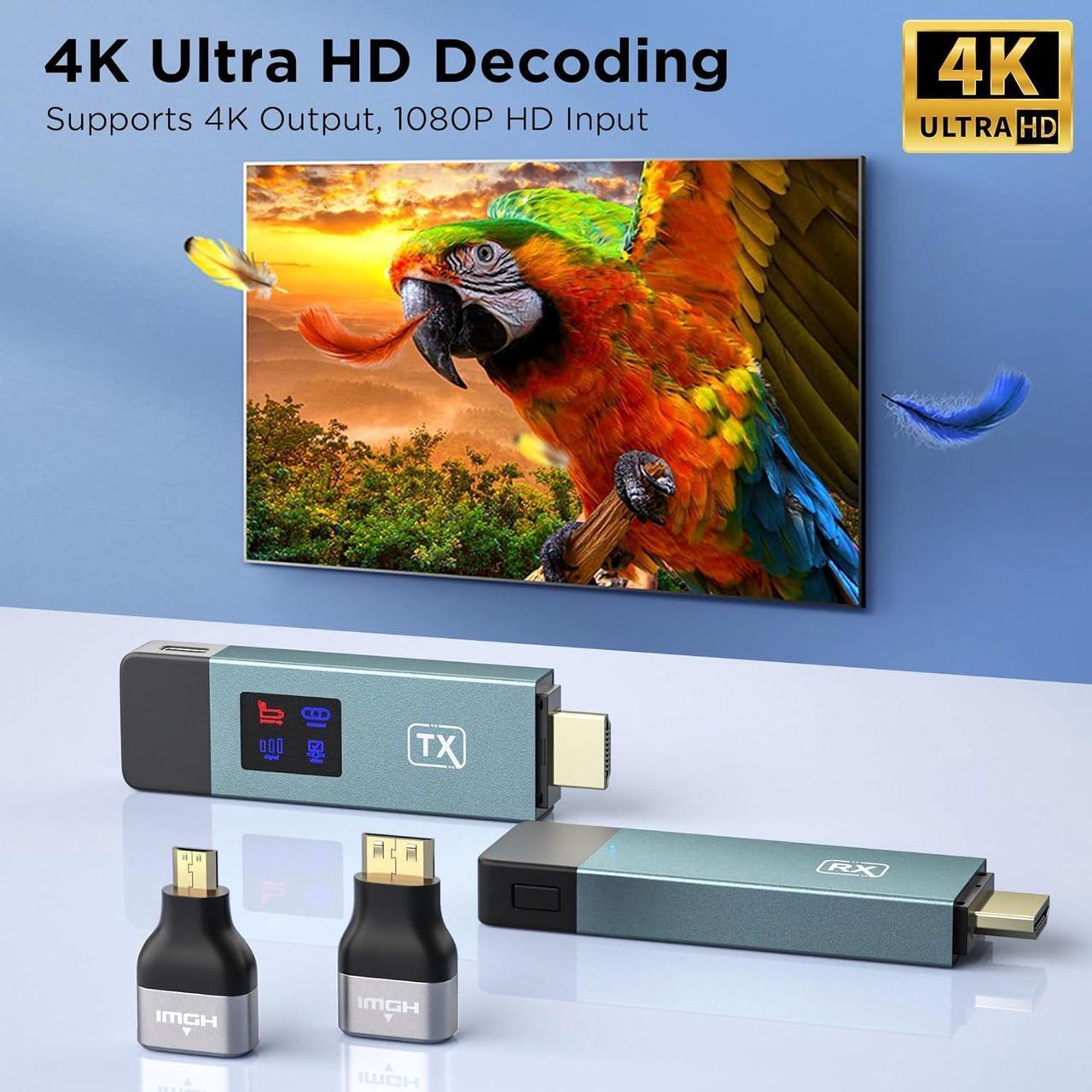 Alt view image 6 of 7 - Wireless Hdmi Transmitter and Receiver, Wireless HD Extender Plug & Play Portable 2.4G/5G with LED Screen Wireless Hdmi Kit for Streaming Video and Audio to Monitor from Laptop/Pc/Tv Box/Projector