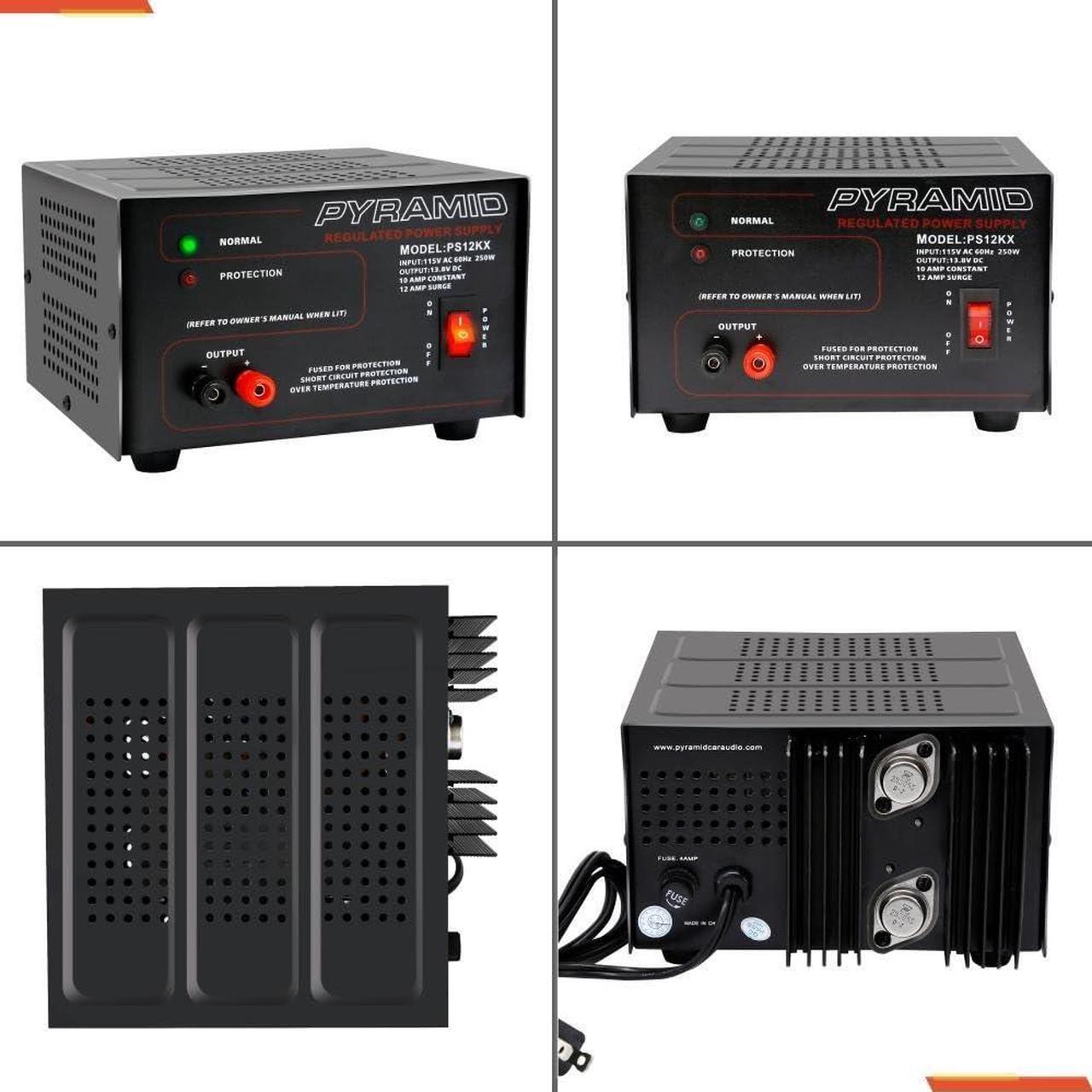 Alt view image 6 of 6 - Universal Compact Bench Power Supply - 10 Amp Linear Regulated Home Lab Benchtop AC-to-DC 12V Converter w/ 13.8 Volt DC 115V AC 250 Watt Input, Screw Type Terminals, Cooling Fan, LED - Pyramid PS12KX