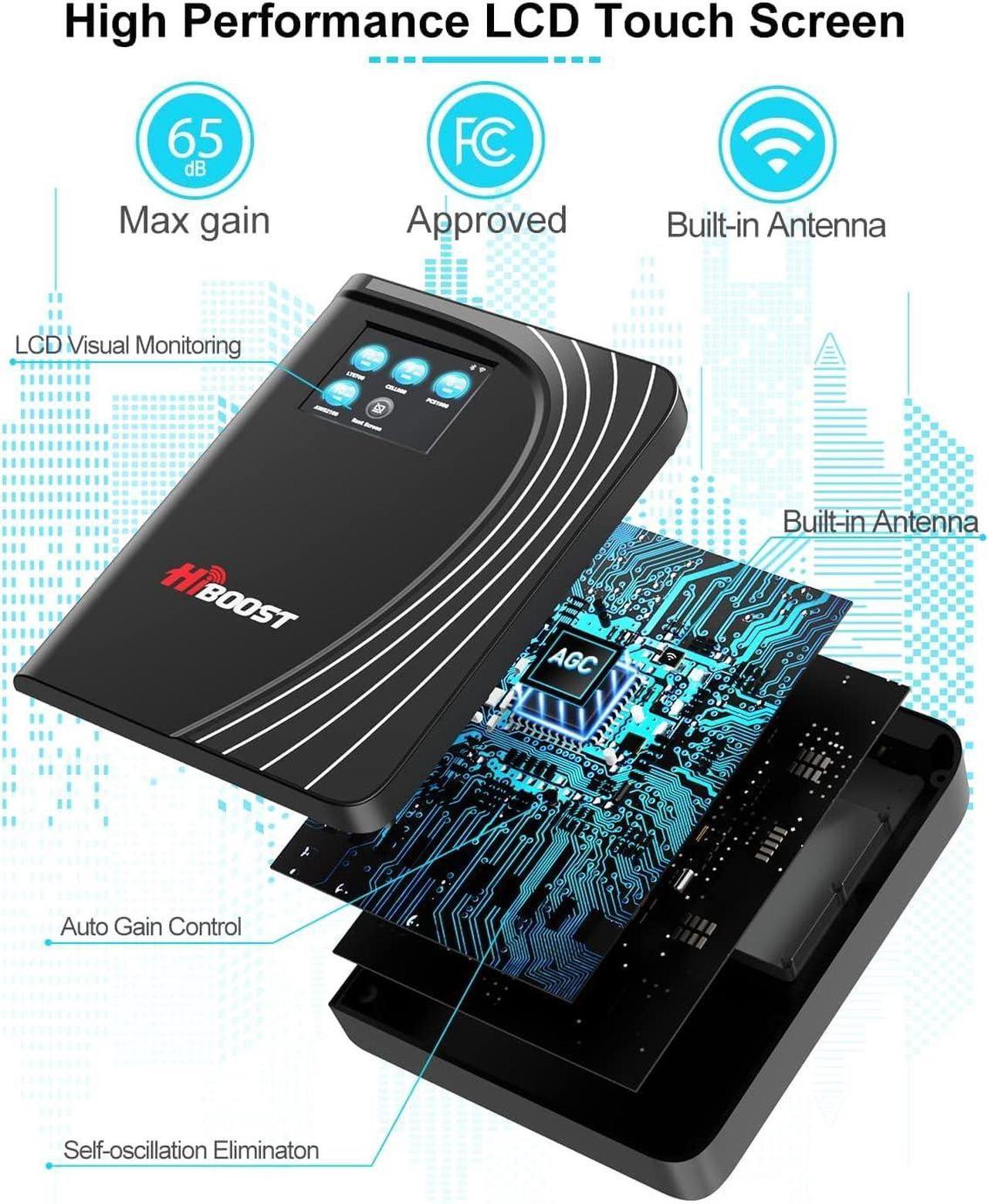 Alt view image 6 of 7 - Home MultiRoom - Cell Phone Signal Booster | Boosts 4G LTE & 5G up to 6,000 sq ft for All U.S. Carriers - Verizon, AT&T, T-Mobile & More | Touch Screen Monitor with 2 Antennas| FCC Approved