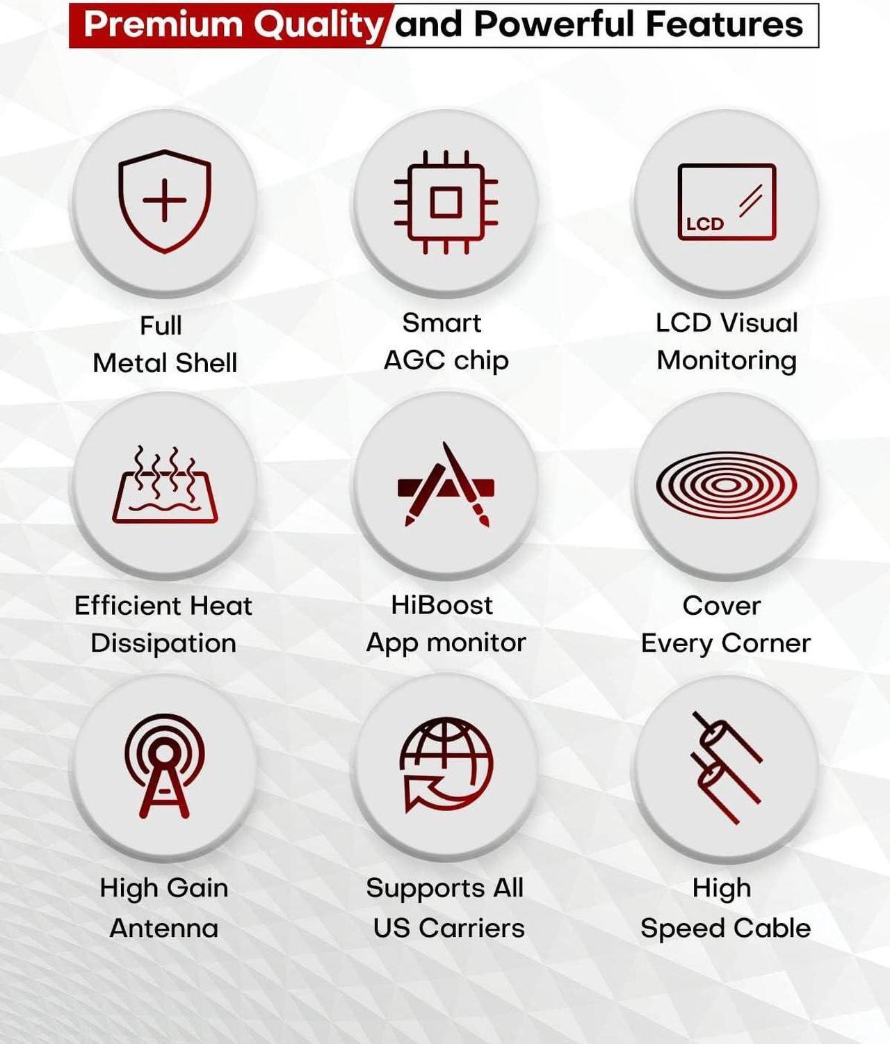 Alt view image 2 of 7 - Cell Phone Signal Booster for Home and Office, 5,500 sq ft, Boost 5G 4G LTE Data for Verizon AT&T and All U.S. Carriers, FCC Approved (10K Smart Link)