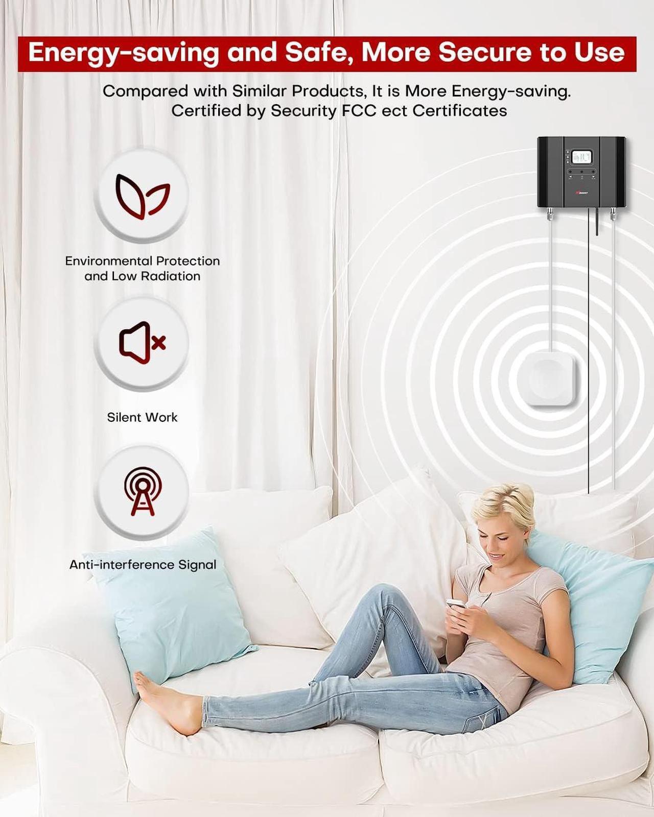 Alt view image 6 of 7 - Cell Phone Signal Booster for Home and Office, 5,500 sq ft, Boost 5G 4G LTE Data for Verizon AT&T and All U.S. Carriers, FCC Approved (10K Smart Link)