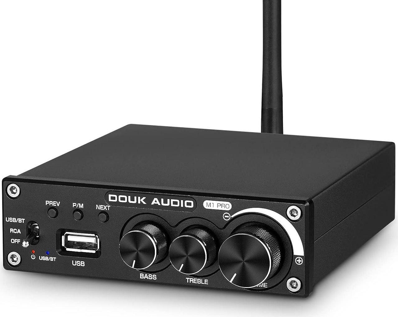 Main image of Audio M1 PRO 320W Bluetooth Power Amplifier, 2 Channel Audio Amp, Wireless Receiver, for Home Stereo Speakers/Active Subwoofer, with Treble & Bass Control/U-Disk Music Player