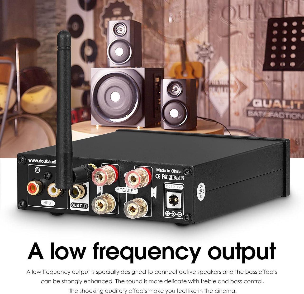 Alt view image 2 of 7 - Audio M1 PRO 320W Bluetooth Power Amplifier, 2 Channel Audio Amp, Wireless Receiver, for Home Stereo Speakers/Active Subwoofer, with Treble & Bass Control/U-Disk Music Player