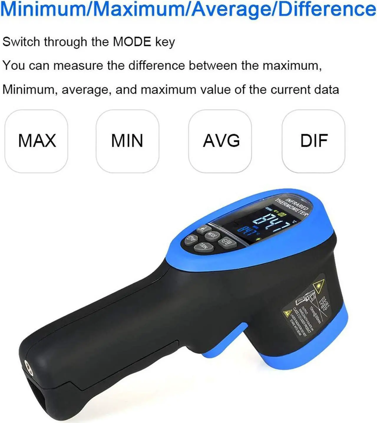 Alt view image 4 of 7 - BT-1500C Pyrometer Non Contact Laser Infrared Thermometer Measures -58 to 2732 (-50 ~ 1500) High Temp, IR Temperature Gauge with Color LCD (NOT for Human Temp)