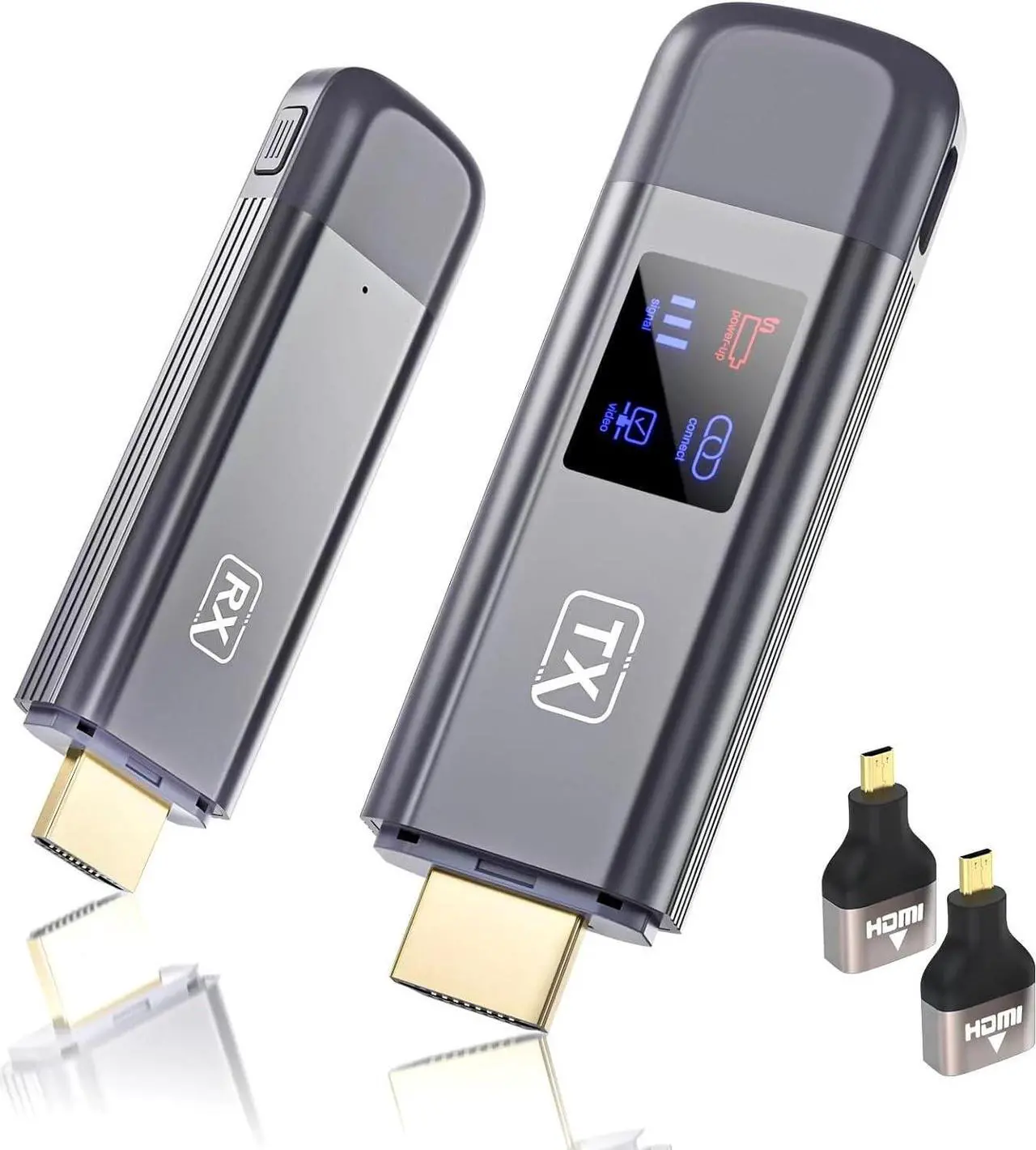 Main image of Wireless HDMI Transmitter and Receiver, TTQ Wireless HDMI Extender 4K Supported, Metal Housing, LED Display, 100FT Range, 2.4G&5G, for PC/Laptop/Camera/HDTV/Projector/TV Box, No App/Bluetooth Needed