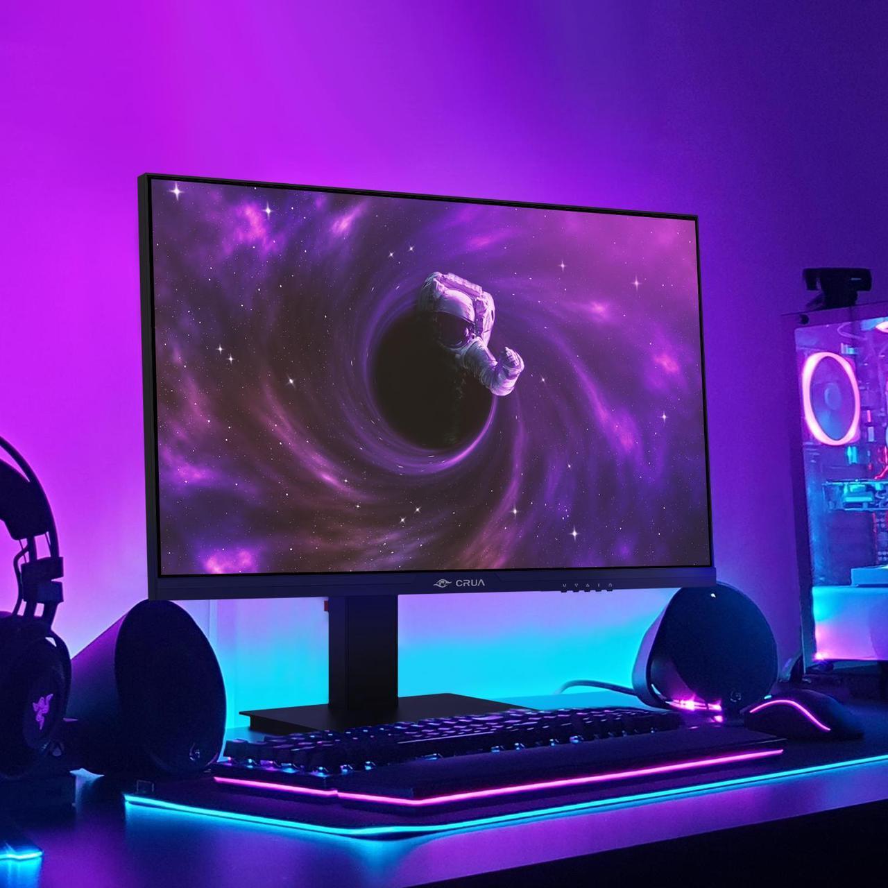 Alt view image 7 of 7 - CRUA 24.5Inch Gaming Monitor 144Hz/165Hz, FHD 100% sRGB Computer Monitor, Height/Pivot/Swivel/Tilt Adjustable Vertical Monitor, Support FreeSync, DisplayPort, HDMI, Wall Mount (75mmX75mm)