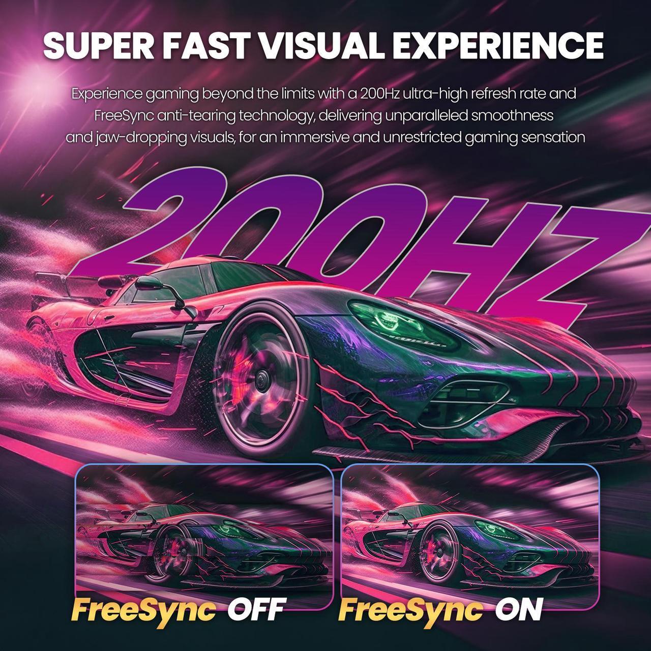 Alt view image 6 of 7 - 30" Curved Gaming Monitor, 144Hz/200Hz Ultrawide Computer Monitor, WFHD(2560*1080P)VA Screen,21:9,1500R,99%sRGB, PC Monitors Support FreeSync, With HDMI/DP, Support Wall Mount- Black