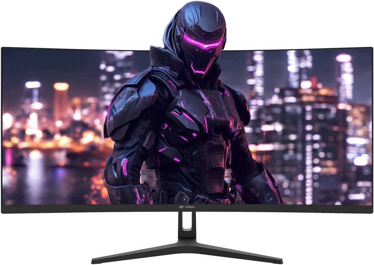 Alt view image 2 of 7 - CRUA 34Inch Ultrawide Gaming Monitor, WQHD(3440*1440P)144Hz/165Hz Curved Monitor,1500R, 99% sRGB, Computer Monitor That Support AMD Freesync, HDMI 2.0 & Displayport 1.4,Wall Mountable Installs-Black