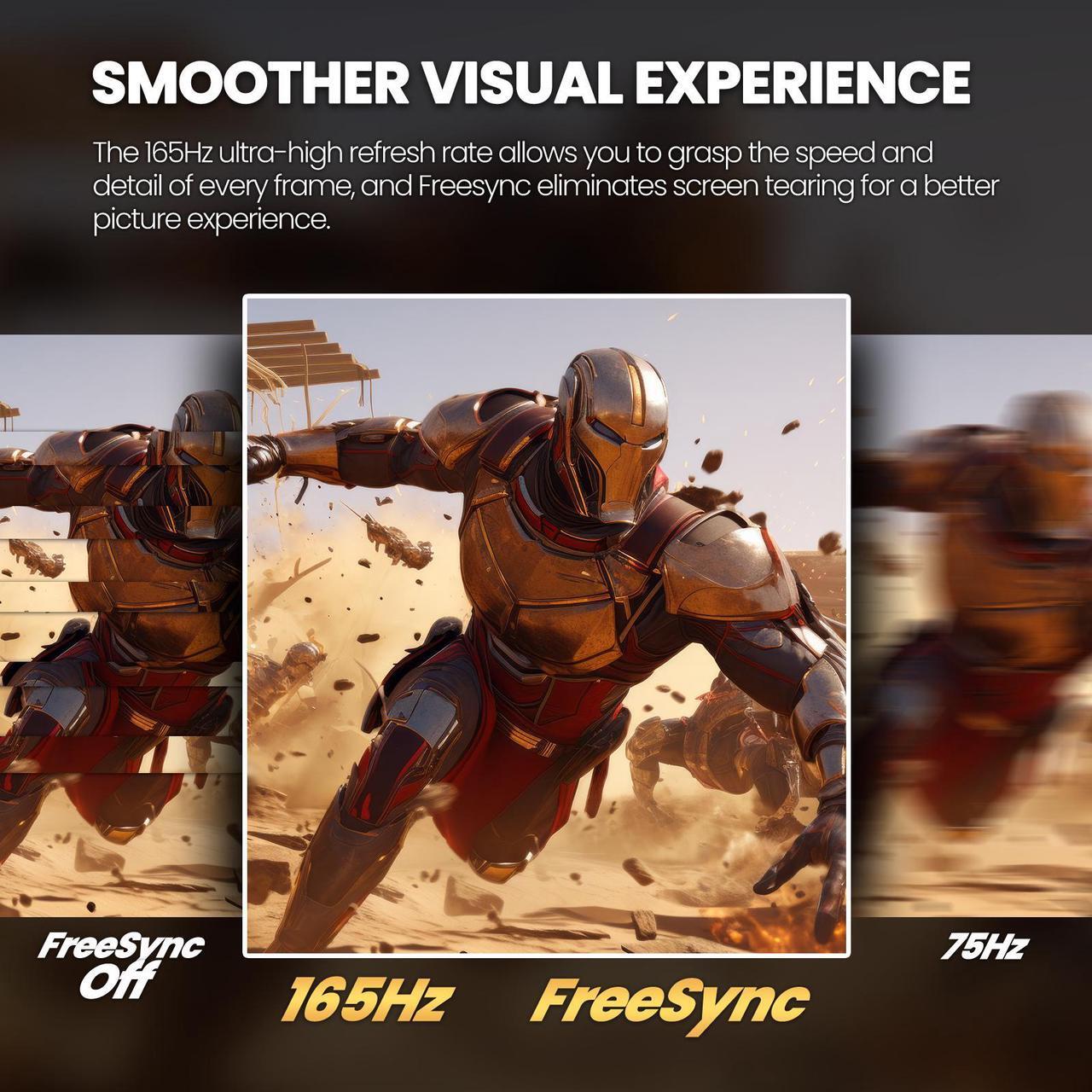 Alt view image 7 of 7 - CRUA 34Inch Ultrawide Gaming Monitor, WQHD(3440*1440P)144Hz/165Hz Curved Monitor,1500R, 99% sRGB, Computer Monitor That Support AMD Freesync, HDMI 2.0 & Displayport 1.4,Wall Mountable Installs-Black