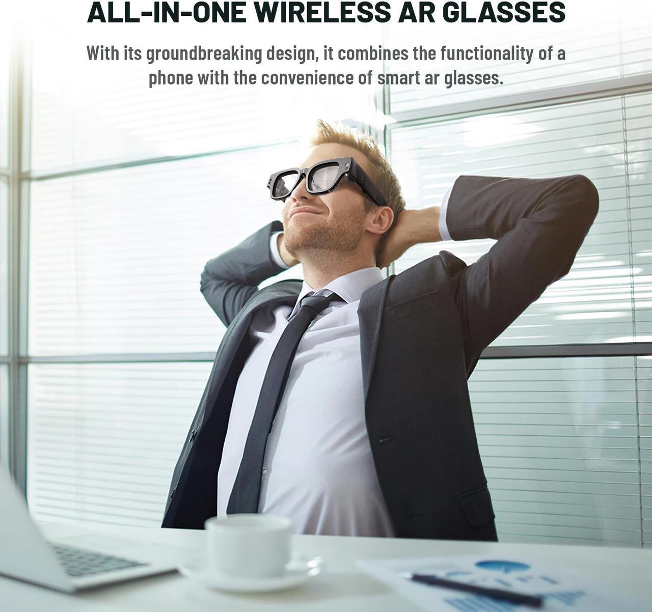 Alt view image 2 of 7 - INMO AIR 2 AR Glasses Wireless, Smart ChatGPT Augmented Reality Glasses with Camera, 10 Languages Translation,Navigation,Teleprompter,Movies,Micro-OLED Dual Lens Display, Support PC/Android/iOS