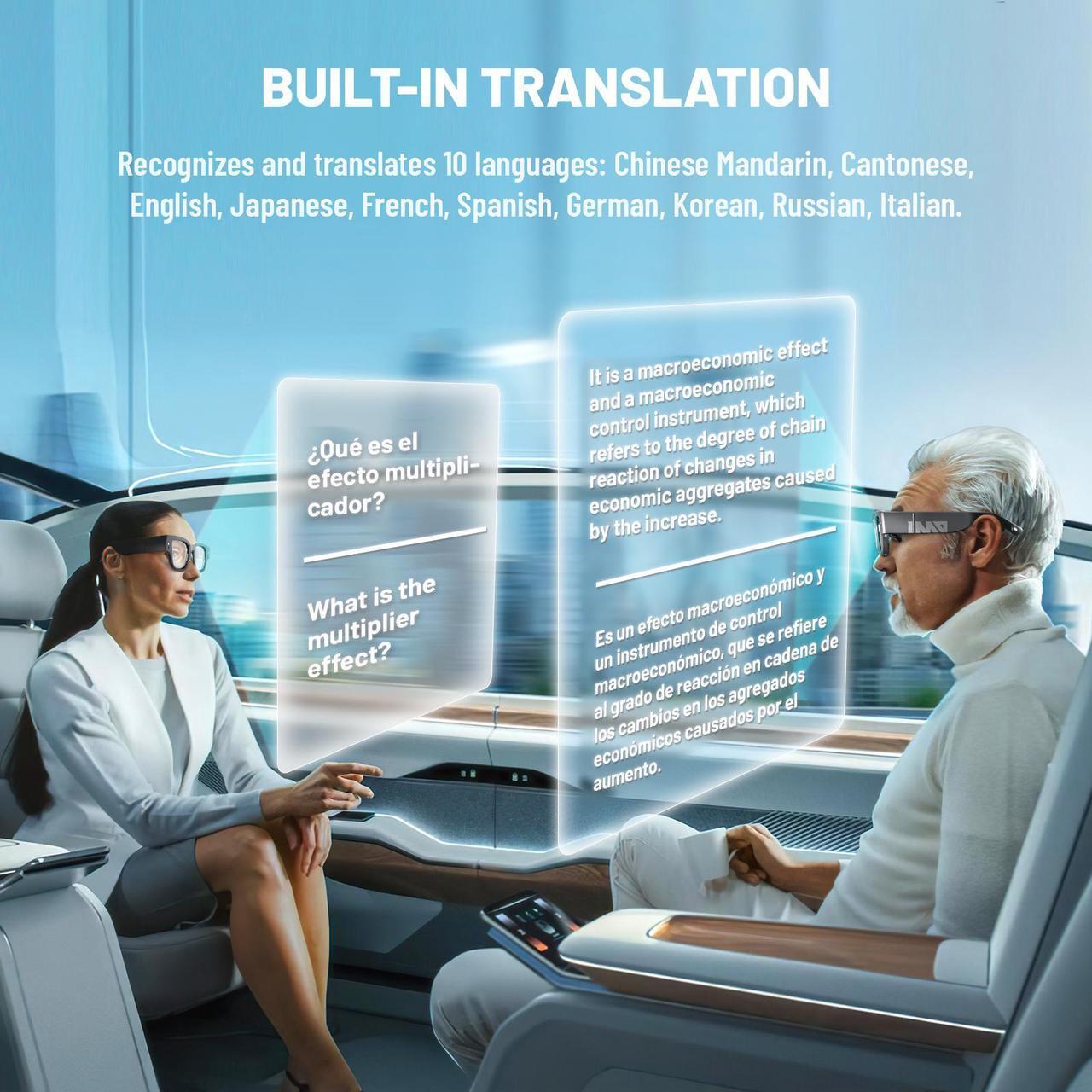 Alt view image 3 of 7 - INMO AIR 2 AR Glasses Wireless, Smart ChatGPT Augmented Reality Glasses with Camera, 10 Languages Translation,Navigation,Teleprompter,Movies,Micro-OLED Dual Lens Display, Support PC/Android/iOS