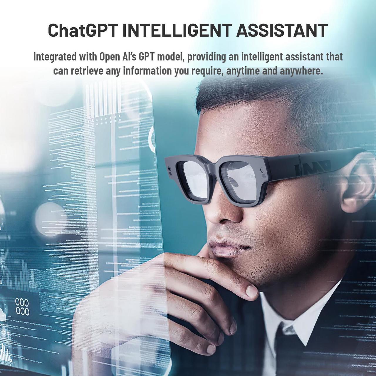 Alt view image 4 of 7 - INMO AIR 2 AR Glasses Wireless, Smart ChatGPT Augmented Reality Glasses with Camera, 10 Languages Translation,Navigation,Teleprompter,Movies,Micro-OLED Dual Lens Display, Support PC/Android/iOS