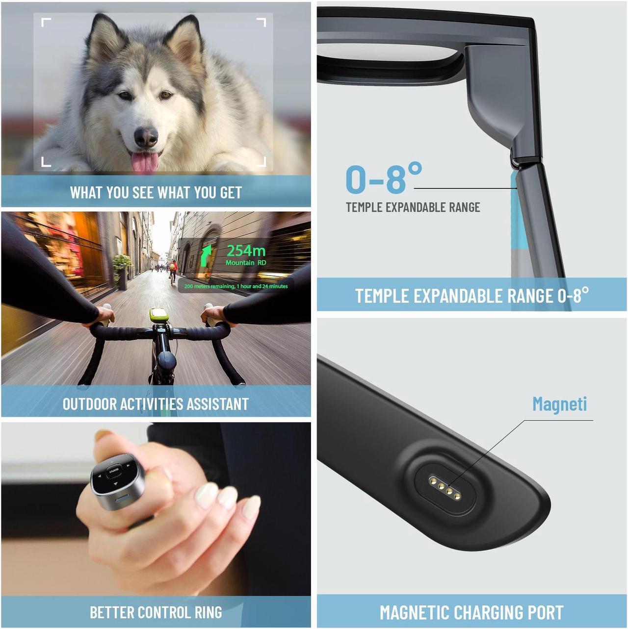 Alt view image 6 of 7 - INMO AIR 2 AR Glasses Wireless, Smart ChatGPT Augmented Reality Glasses with Camera, 10 Languages Translation,Navigation,Teleprompter,Movies,Micro-OLED Dual Lens Display, Support PC/Android/iOS