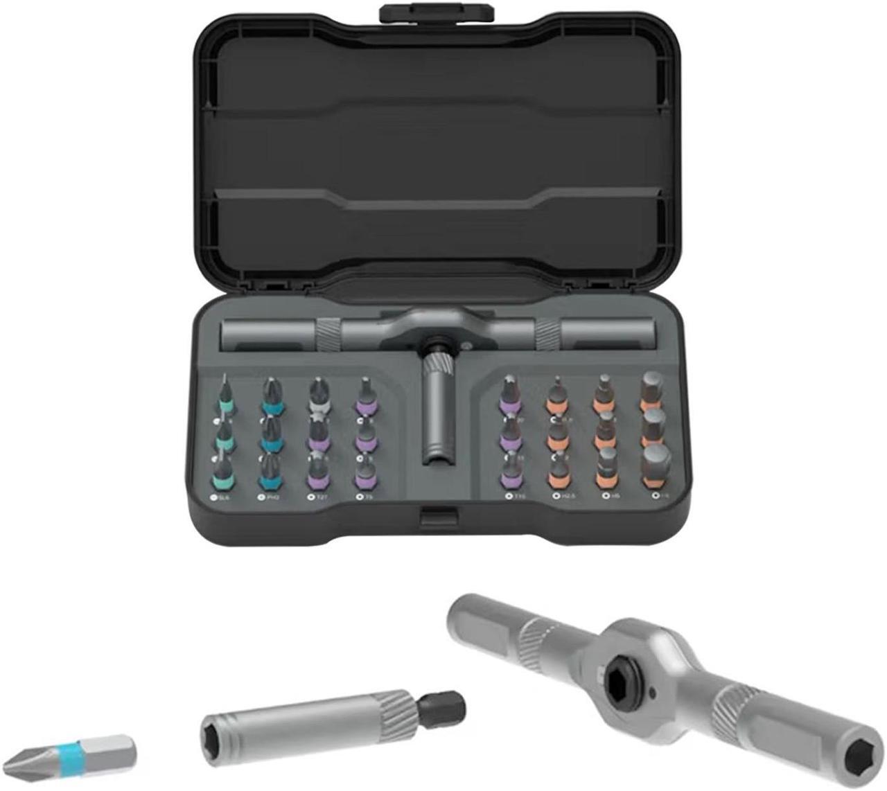 Main image of Ratchet Screwdriver Set 24 in 1 Precision Screwdriver Bit Screwdriver Sets With Case Duka Tools Ratchet Screwdriver with Detachable Handle for Watch Computer Electronics Father'screwdriver set (Black)